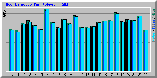 Hourly usage for February 2024